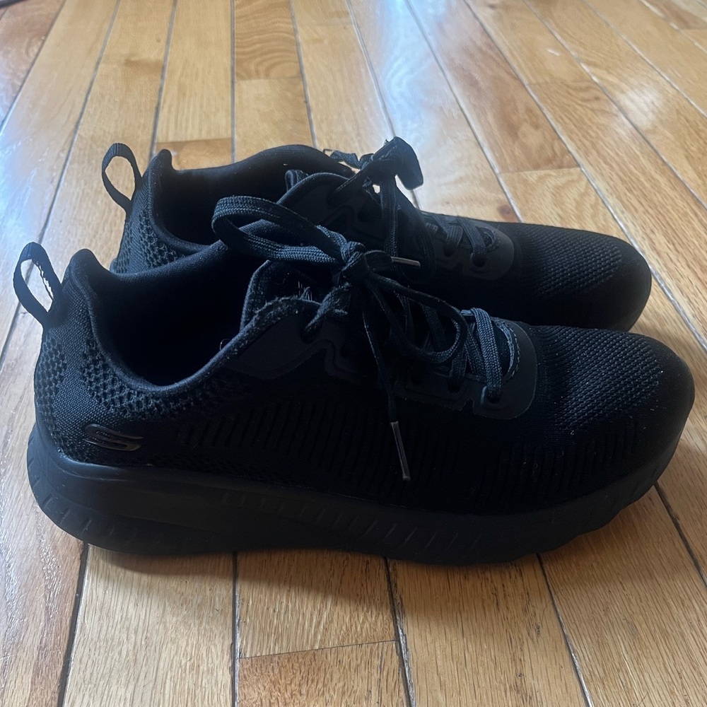 Women’s Skechers BOBS Memory Foam All Black Sneakers- Size 6.5 - Picture 6 of 12